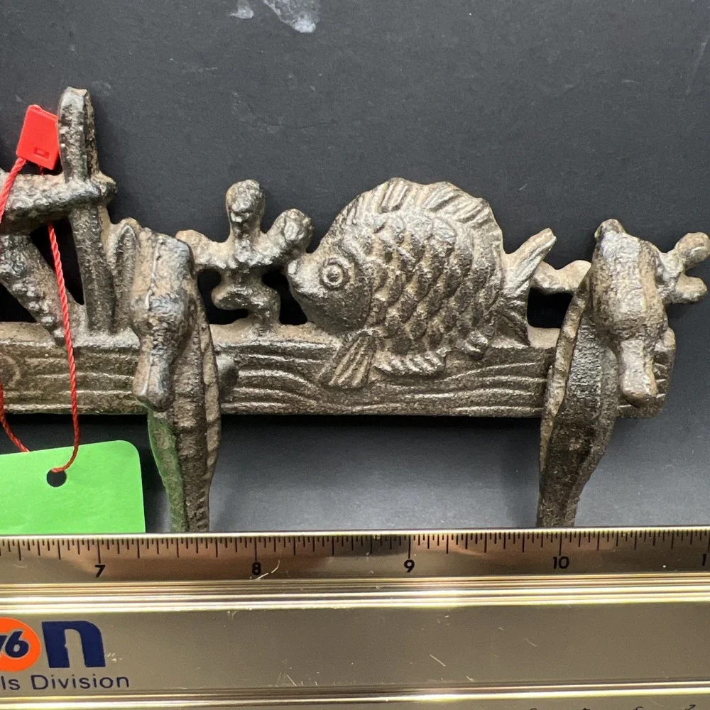 Seahorse Key Rack Nautical Hooks Towel Coat Holder Cast Iron Starfish Coral